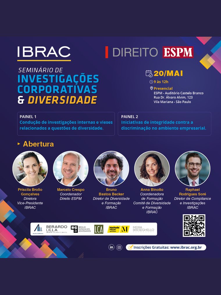 Cartaz do Seminário de Investigações Corporativas e Diversidade